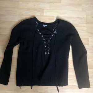 Black knit long sleeve sweater size S